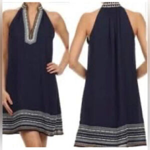 THML Anthropologie navy dress 
Size xs
Good condition 
Pit to pit 17”
Length 32”